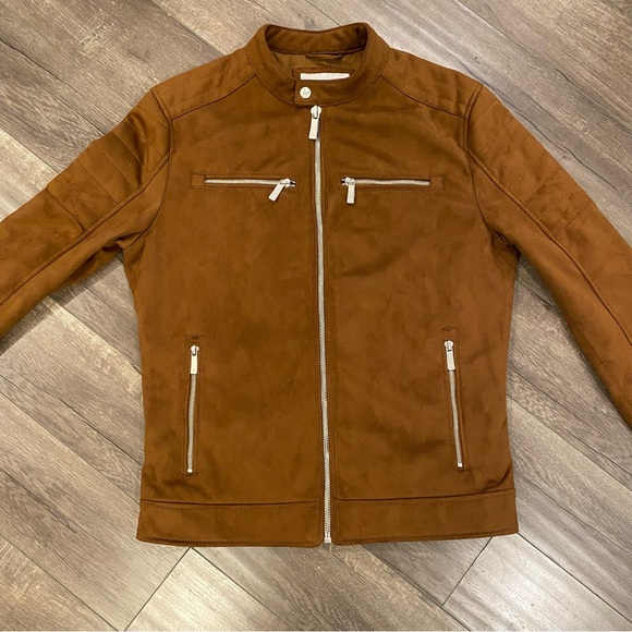 Zara Other - 🔥 Zara Faux Suede Biker Jacket in Tan / Brown - Medium